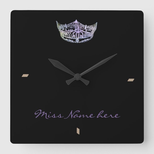 Miss America style Silver Rain Crown Clock (Front)