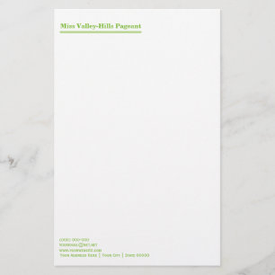Miss America style Topline Stationery