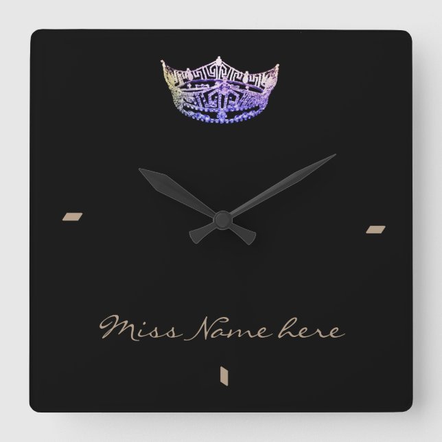 Miss America style Violet Crown Clock (Front)