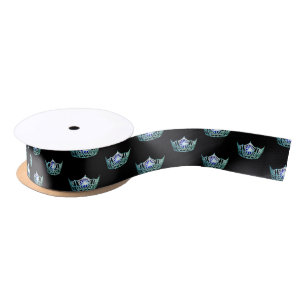Miss America Teal Crown Satin Ribbon