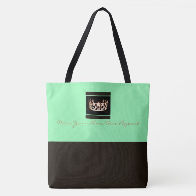 Miss America USA Custom Colour Tote Brown/Aqua Bag (Front)