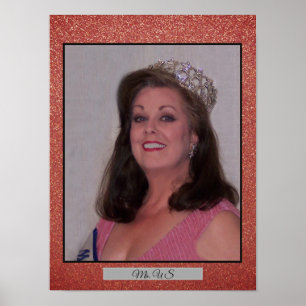 Miss America USA Glitter Personal Portrait Poster