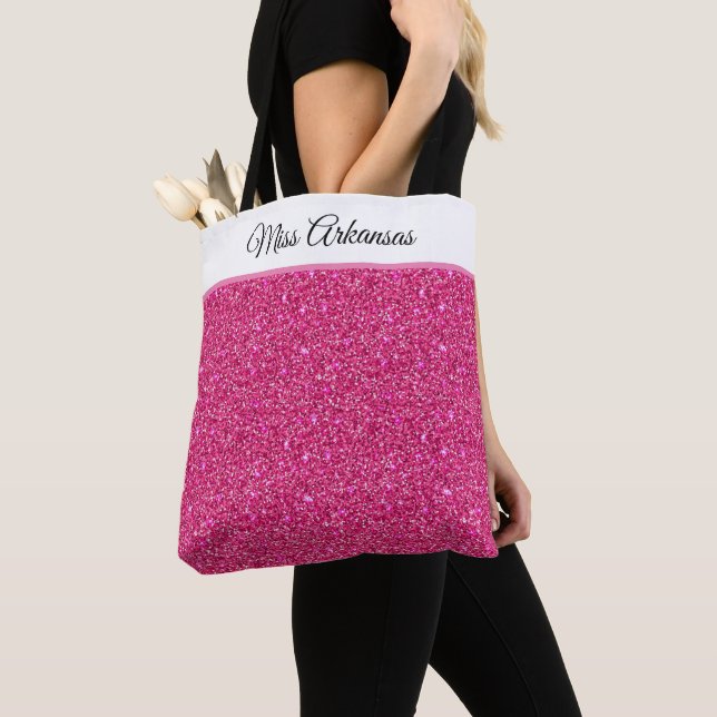 Miss America USA Pageant Faux Glitter Tote Bag (Close Up)
