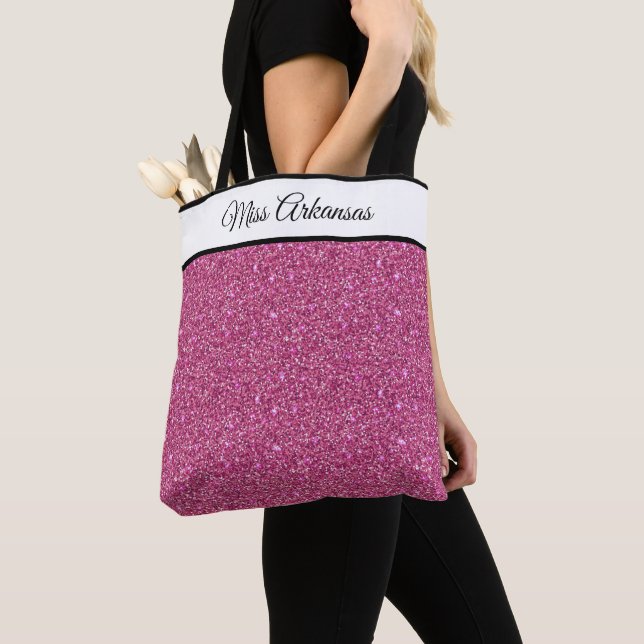 Miss America USA Pageant Faux Glitter Tote Bag (Close Up)