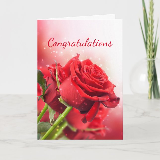 Miss America USA Red Roses Greeting Card-Congrats Card (Front)