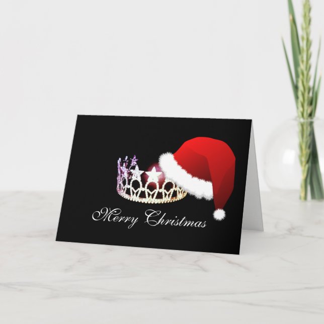 Miss America USA Santa Hat Silver Crown Card (Front)