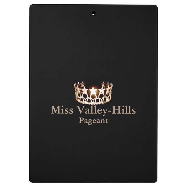 Miss America USA style Crown Clipboard w/ Reverse (Back)