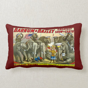 Miss Amy Dupont Trained Circus Elephants Barnum Lumbar Cushion
