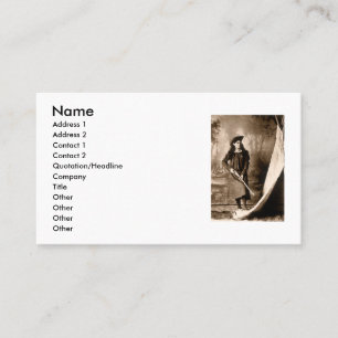 Miss Annie Oakley with Gun, Vintage Photo Portrait Business Card