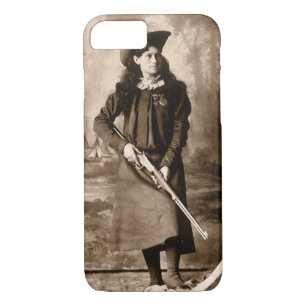 Miss Annie Oakley with Gun, Vintage Photo Portrait iPhone 8/7 Case