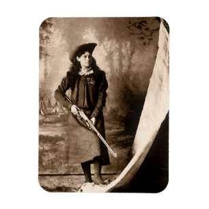 Miss Annie Oakley with Gun, Vintage Photo Portrait Magnet