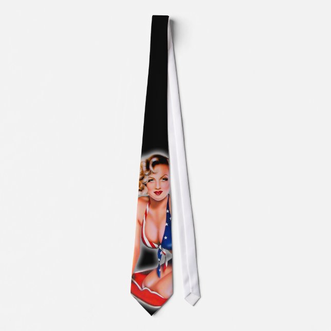 Miss Behavin' Pinup Men's Necktie (Front)