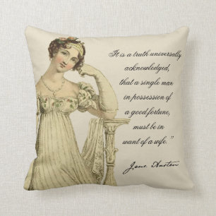 “Miss Bennet” Jane Austen quote and transcript, Cushion