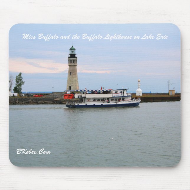 Miss Buffalo and Lighthouse, Buffalo NY Mouse Mat (Front)