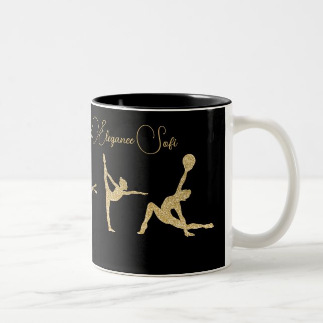 Miss Elegance Gymnastic Gold Two-Tone Coffee Mug (Right)