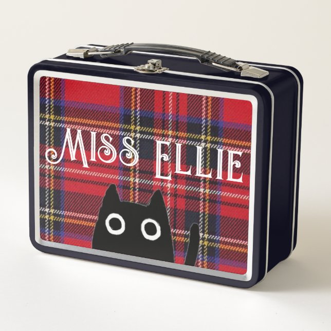 Miss Ellie and Cat Black Lunchbox (Front)
