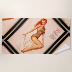 Miss February Varga Girl 1946 Pin-up Calendar Beach Towel