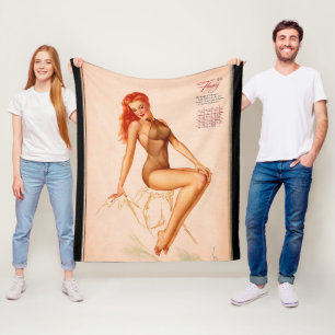 Miss February Varga Girl 1946 Pin-up Calendar Fleece Blanket