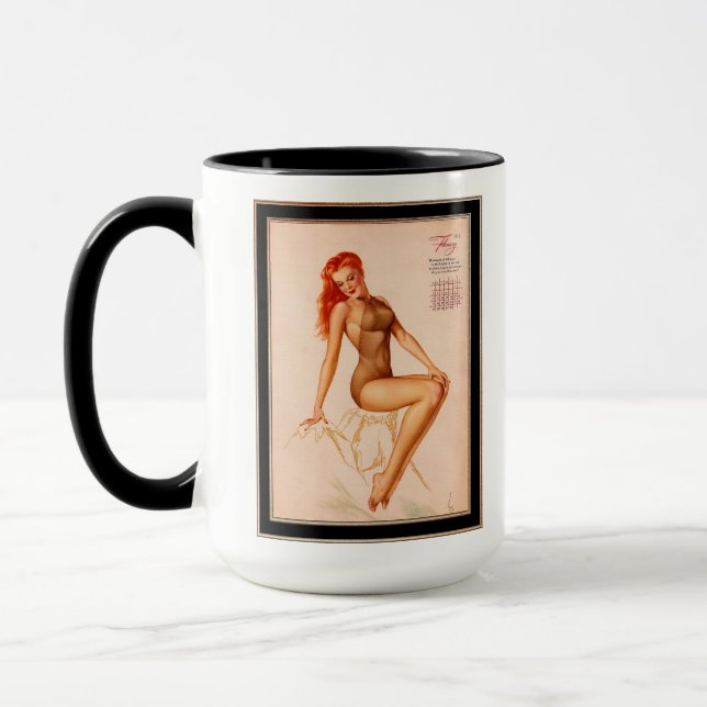 Miss February Varga Girl 1946 Pin-up Calendar Mug (Left)