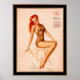 Miss February Varga Girl 1946 Pin-up Calendar Poster