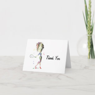 Miss-fit Girl Plays Tennis Thank You Greeting Card