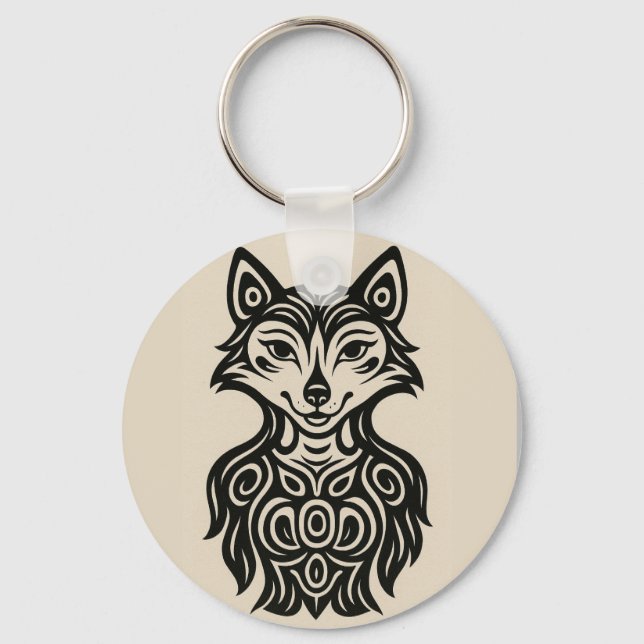 Miss Furry Button Key Ring (Front)