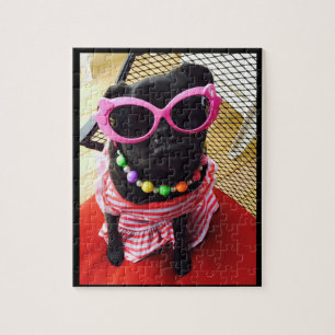 Miss Harley Black Pug Puzzle