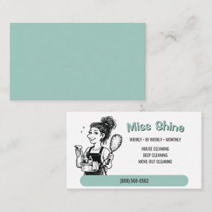 Miss House Cleaning Service Vintage Maid Business Card