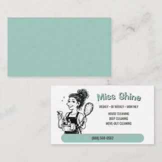 Miss House Cleaning Service Vintage Maid Business Card