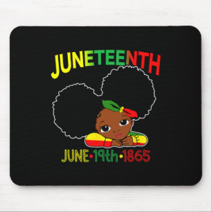Miss Juneteenth Celebrate 19th 1865 June Black Gir Mouse Mat