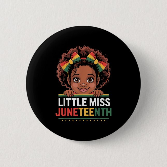 Miss Juneteenth Freedom Black American African Gir 6 Cm Round Badge (Front)