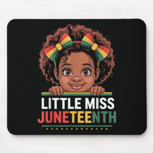 Miss Juneteenth Freedom Black American African Gir Mouse Mat