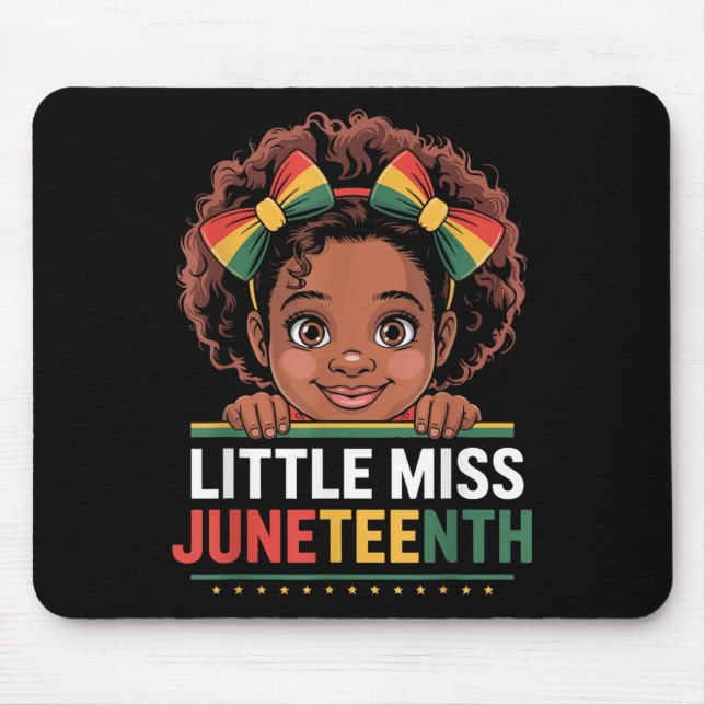 Miss Juneteenth Freedom Black American African Gir Mouse Mat (Front)
