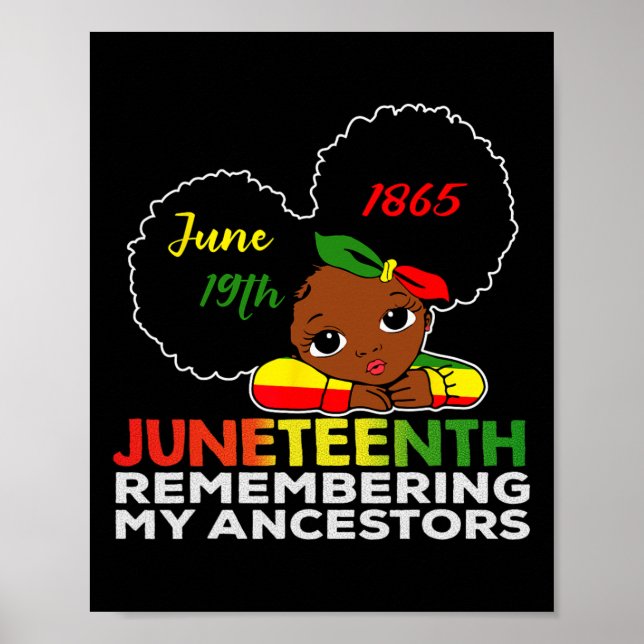 Miss Juneteenth Remembering My Ancestors Black Gir Poster (Front)