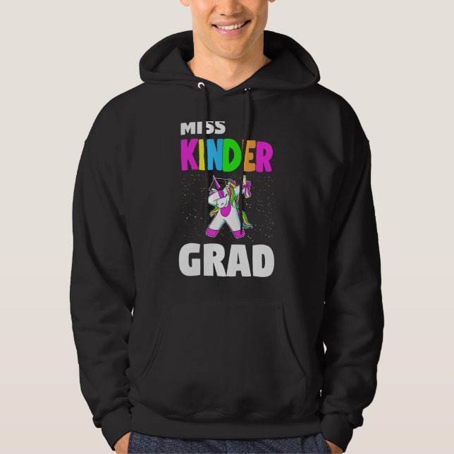 Miss Kinder Grad Kindergarten Graduation Unicorn Hoodie (Front)