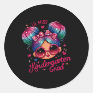 Miss Kindergarten Grad Graduation Last Day Kinderg Classic Round Sticker