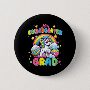 Miss Kindergarten Grad Unicorn Last Day Of School 6 Cm Round Badge