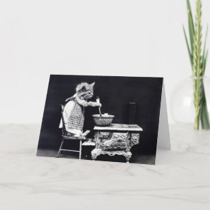Miss Kitten Cooking Card