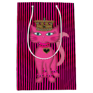 Miss Kitty, Pink Glitter 1s-GIFT BAG M