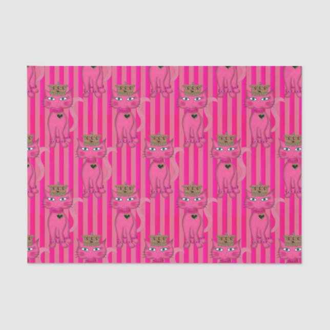 Miss Kitty, Pink Glitter 2AO-TISSUE WRAPPING PAPER (Front)