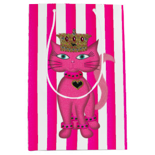 Miss Kitty, Pink Glitter 3s-GIFT BAG M