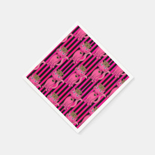Miss Kitty Pink Glitter Stripes 1AO-PAPER NAPKINS