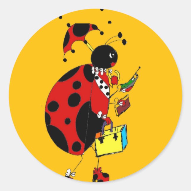 Miss Ladybug Classic Round Sticker (Front)