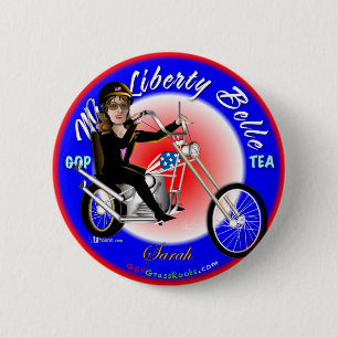 Miss Liberty Belle 6 Cm Round Badge