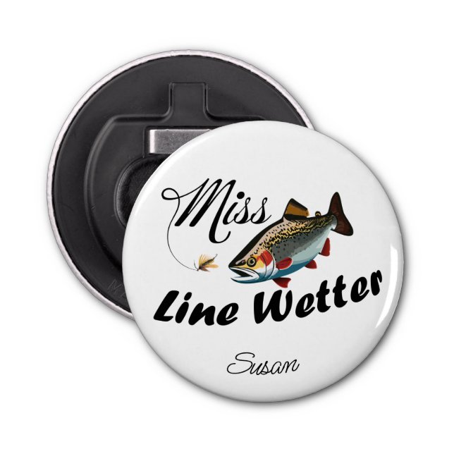 Miss Line Wetter Rainbow Trout  Bottle Opener (Front)