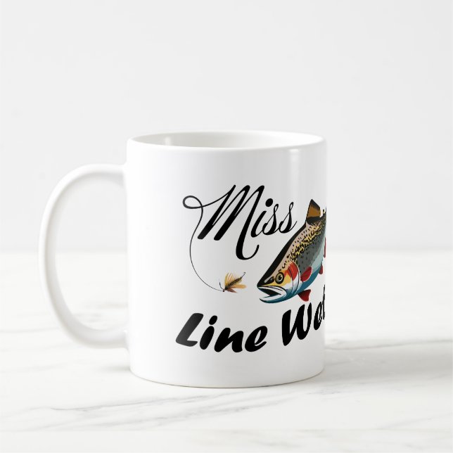 Miss Line Wetter Rainbow Trout  Coffee Mug (Left)