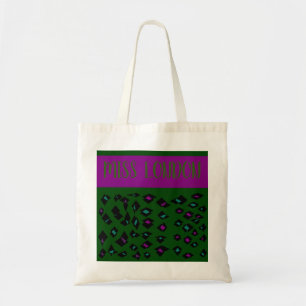 Miss London Green and purple design Tote Bag