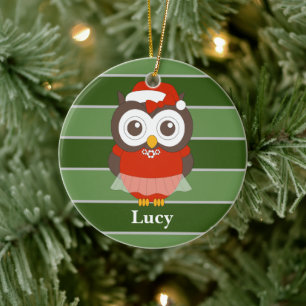 Miss Lucy Owl Christmas Special Ceramic Tree Decoration