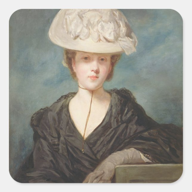 Miss Mary Hickey, 1770 (oil on canvas) Square Sticker (Front)