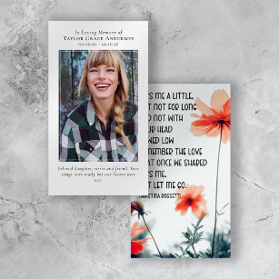 Miss Me But Let Me Go Photo Quote Memorial Card
